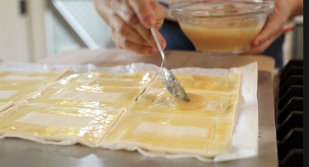 Adding Apple Sauce to Puff Pastry