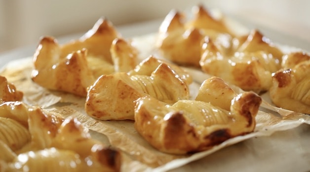 Freshly Baked Apple Pastries with Puff Pastry fresh out of the oven 