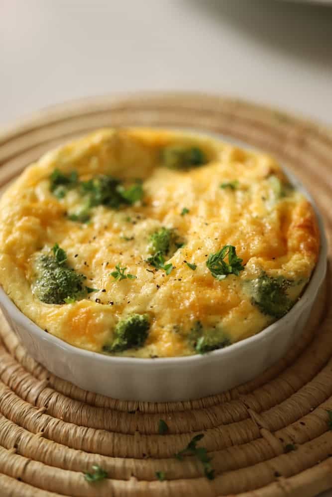 A quiche after it's been air fried.