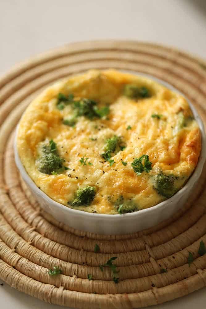Air Fryer Quiche with Broccoli and Cheddar Cheese