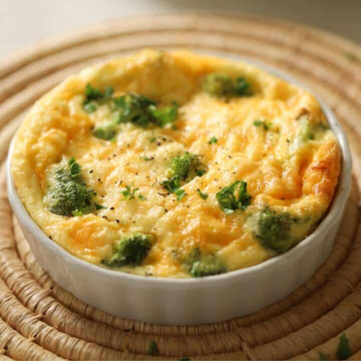 Air Fryer Quiche with broccoli and cheddar