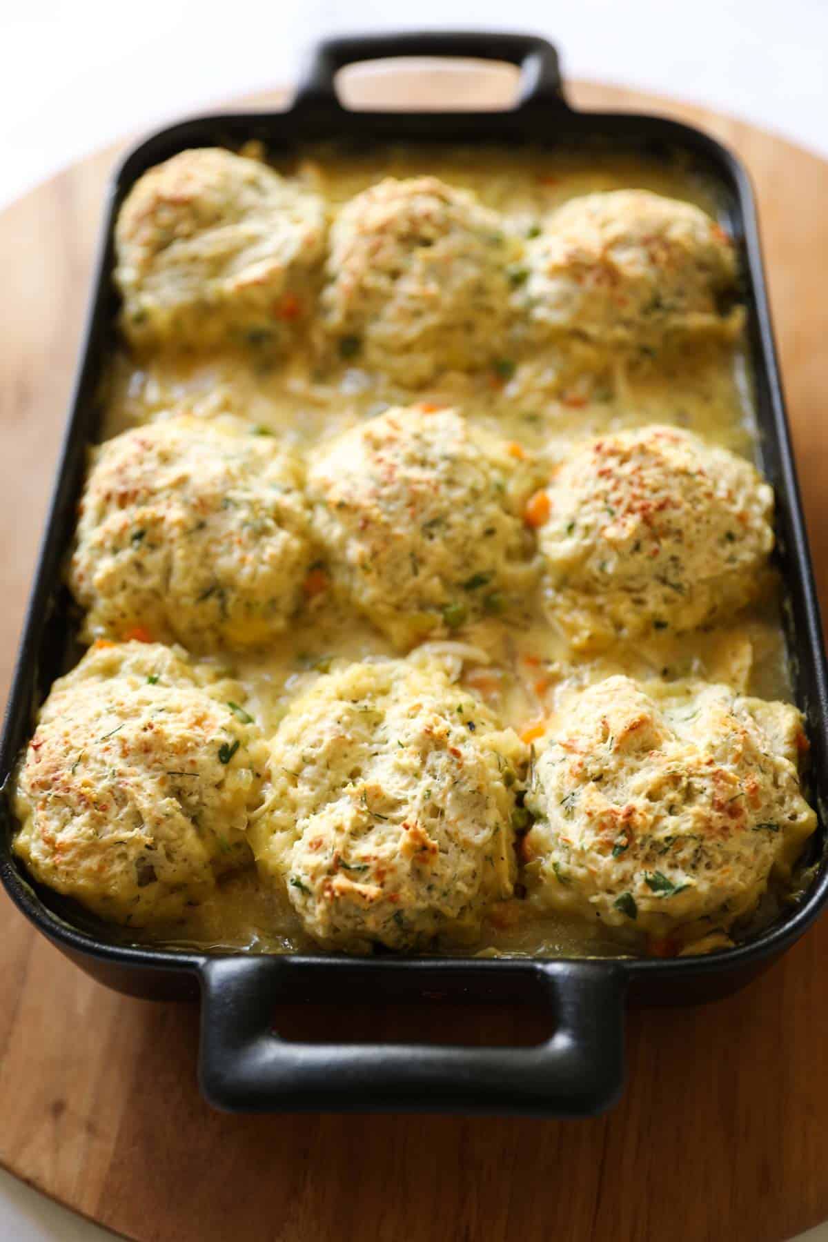 a chicken and biscuit casserole