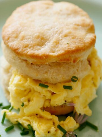 Biscuit Sandwich with soft scrambled eggs