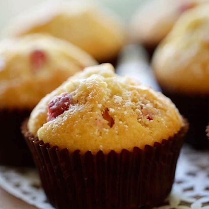 Strawberry Lemon Muffin on a Doily