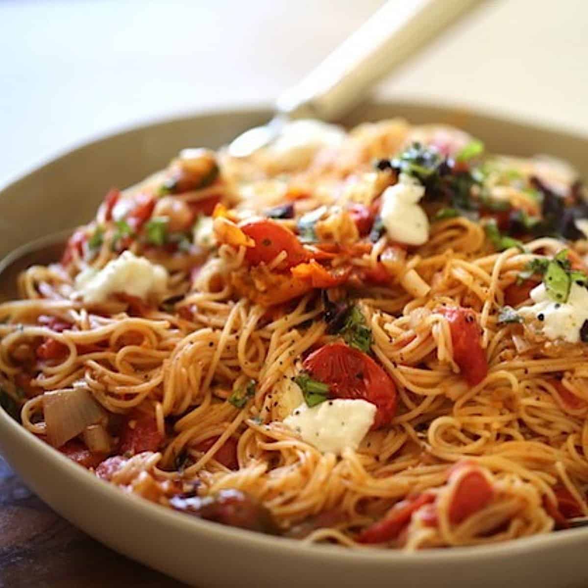 Angel Hair Pasta with Roasted Tomato Sauce