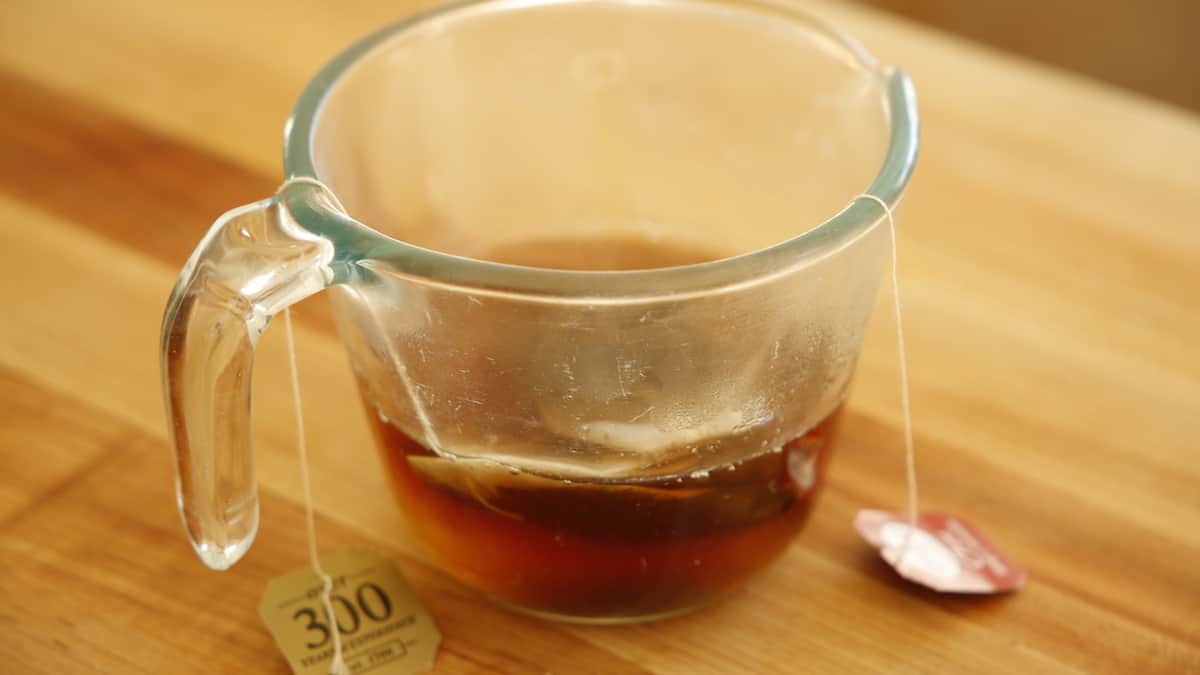 Chai Tea steeping in a pyrex pitcher