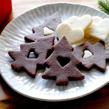 Chocolate and Vanilla Sugar Cookies on a Plate