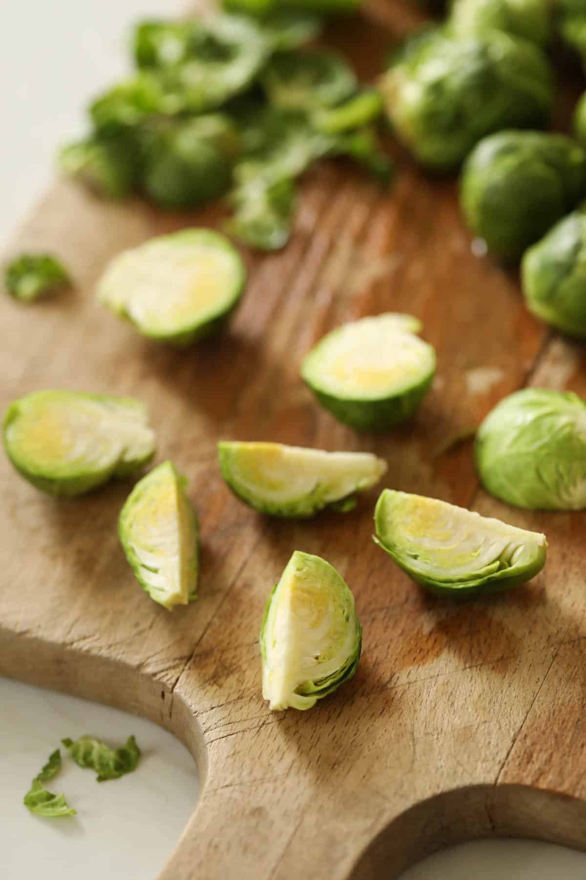 Brussel Spouts cut into quarters.