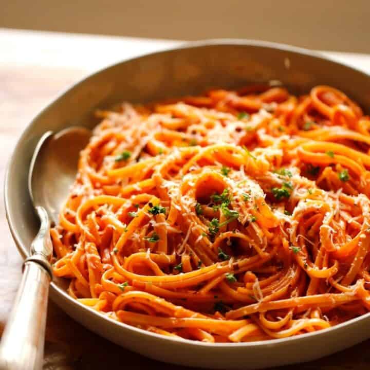 Tomato Cream Sauce Recipe with Linguine