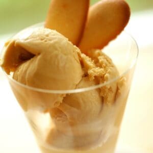 Salted Caramel Ice Cream with Langue de Chat Cookies