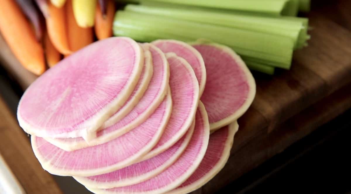 Tight Shot on sliced watermelon Radish