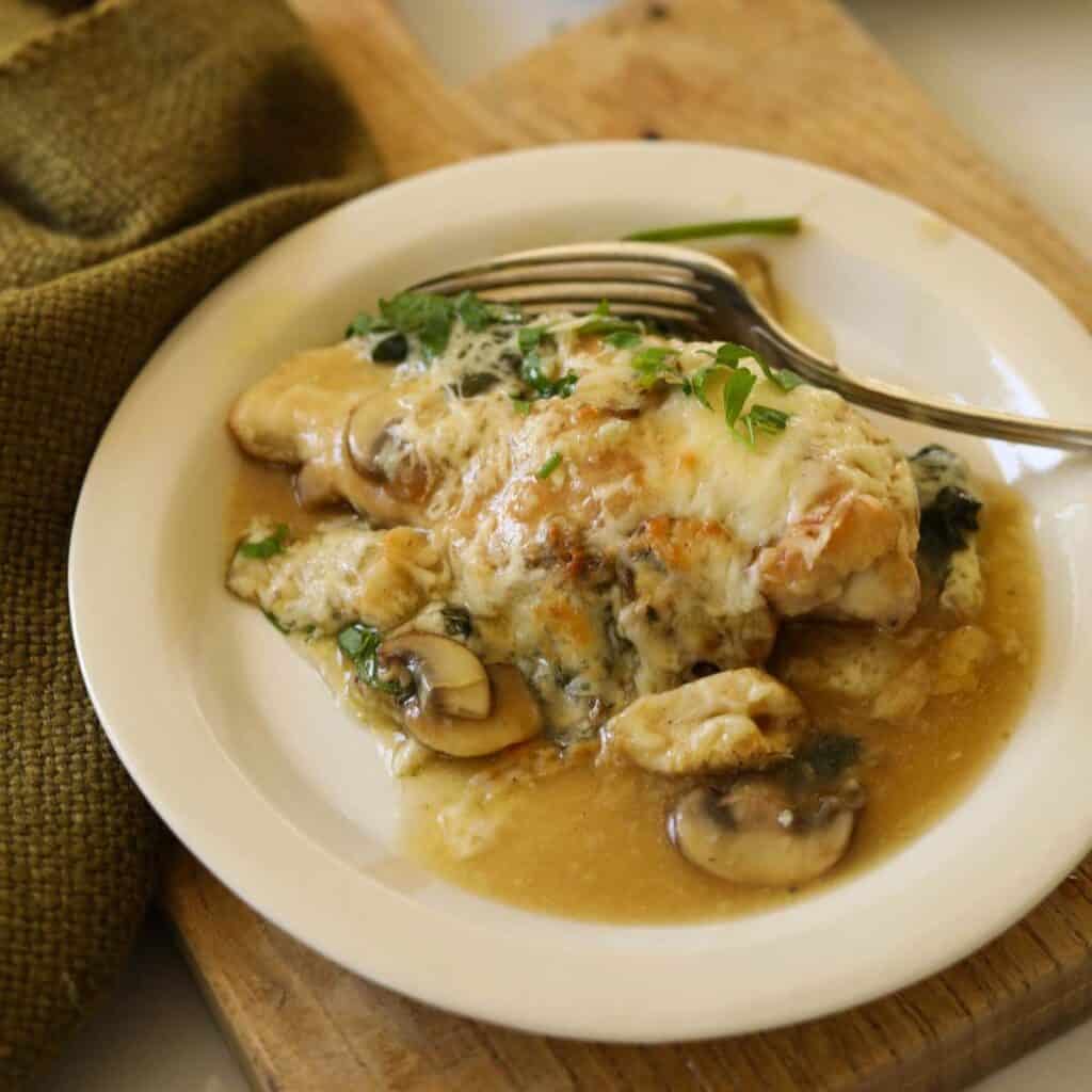 Baked Artichoke and Spinach Chicken Casserole.