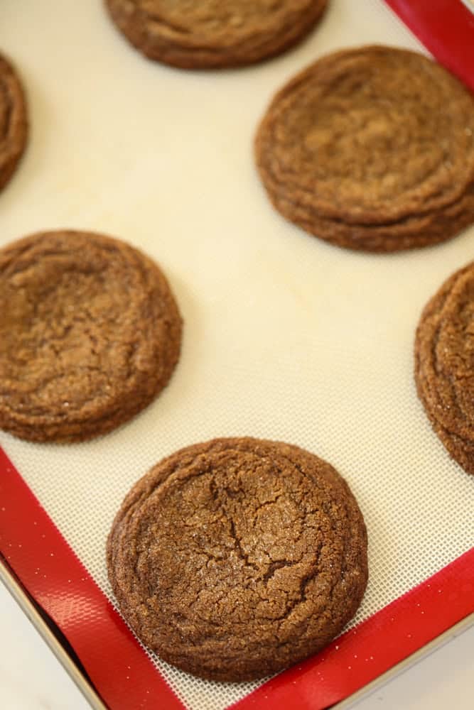 Cookies cooling on tray.