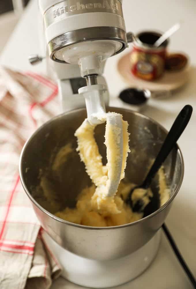 Butter beaten in a stand mixer until fluffy.