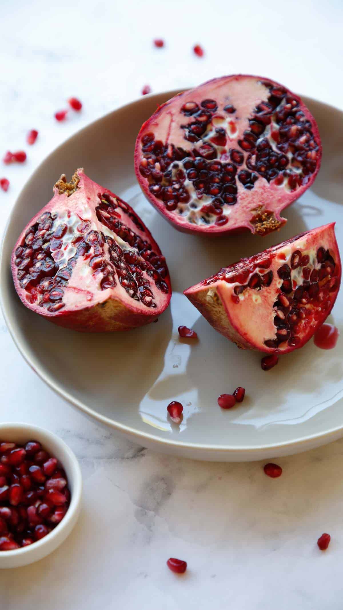 Quartered Pomegranates in a bowl