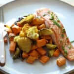 Healthy Salmon Dinner with Veggies on a Plate