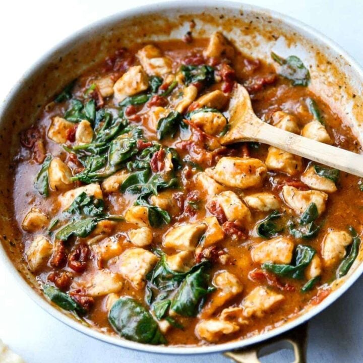 Creamy Tuscan Chicken in a Skillet