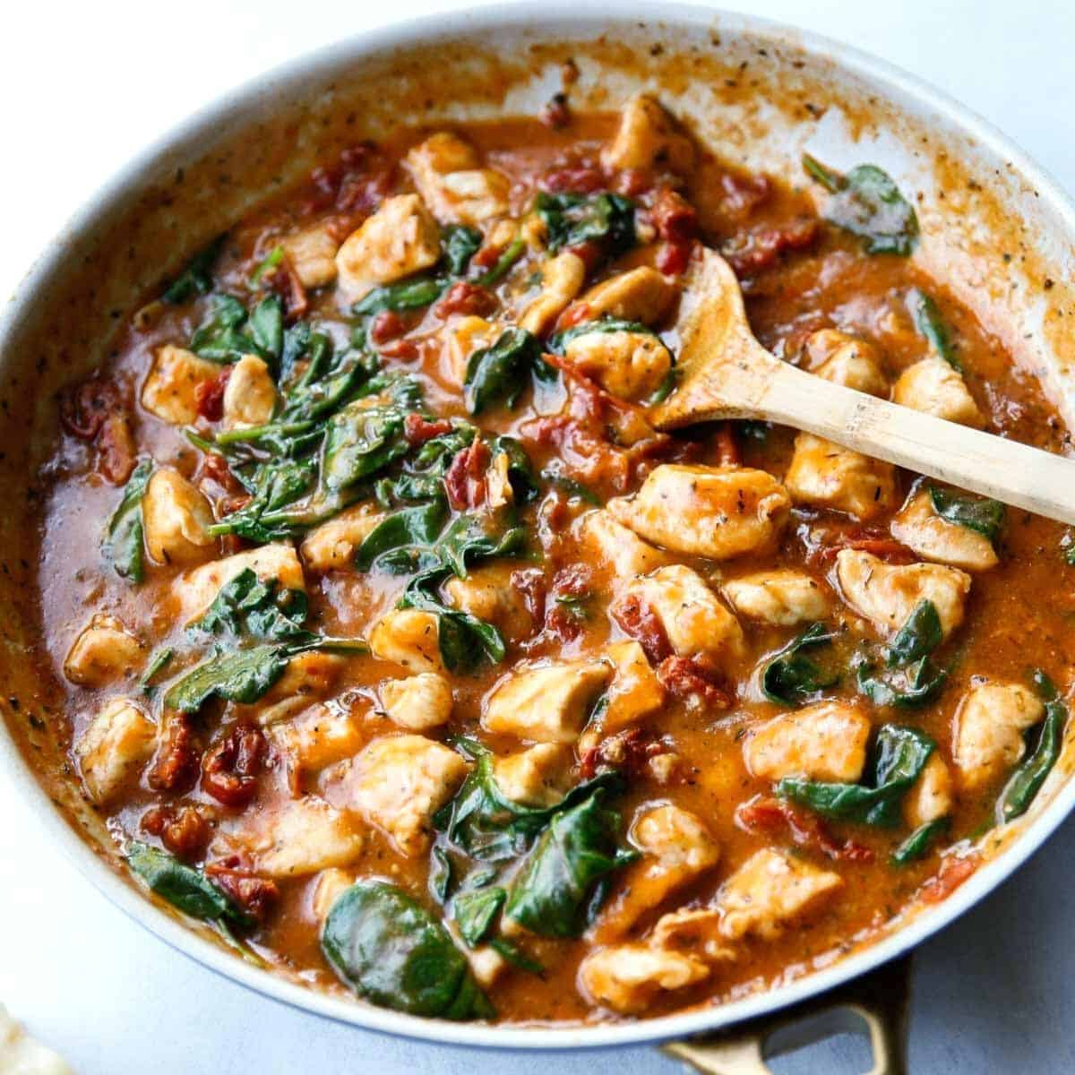 Creamy Tuscan Chicken in a Skillet