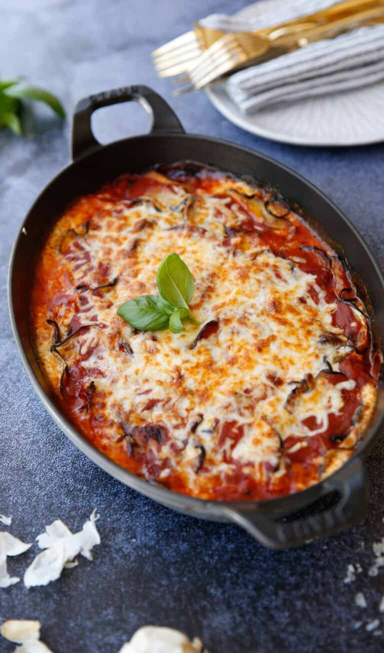 Baked Eggplant Parmesan - Entertaining with Beth