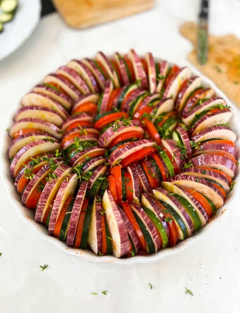 Vegan Ratatouille Tian (Garden to Table) - Champagne Tastes®