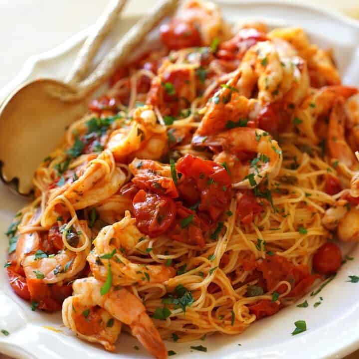 Shrimp Scampi on Plate