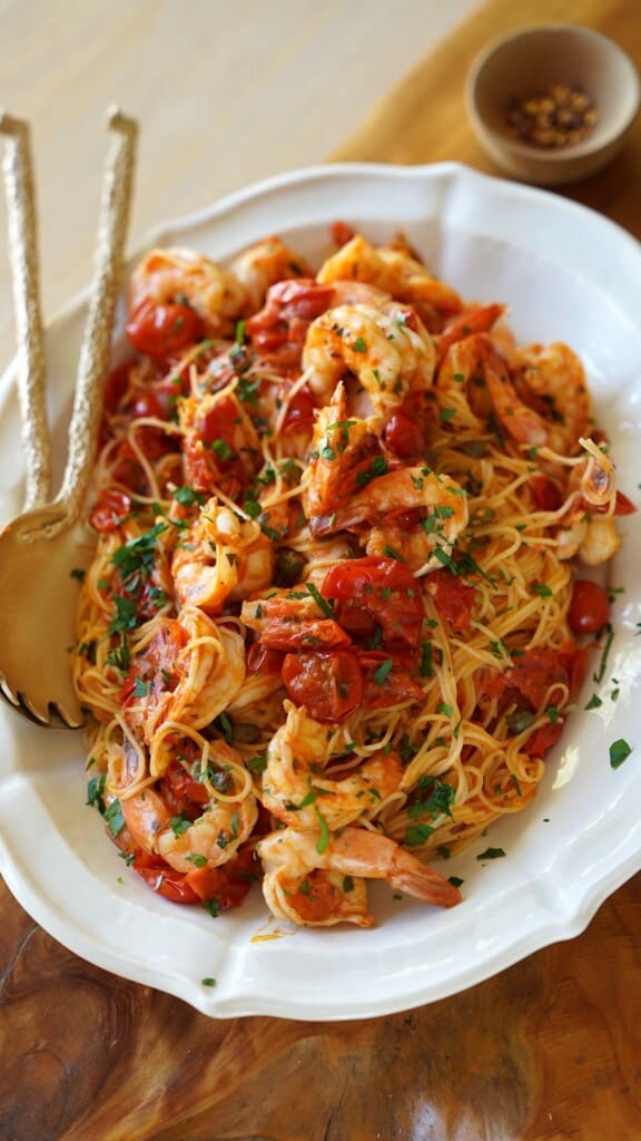 Spicy Shrimp Scampi With Angel Hair Pasta Recipe