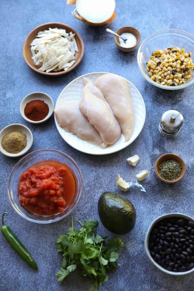 Ingredients on a counter