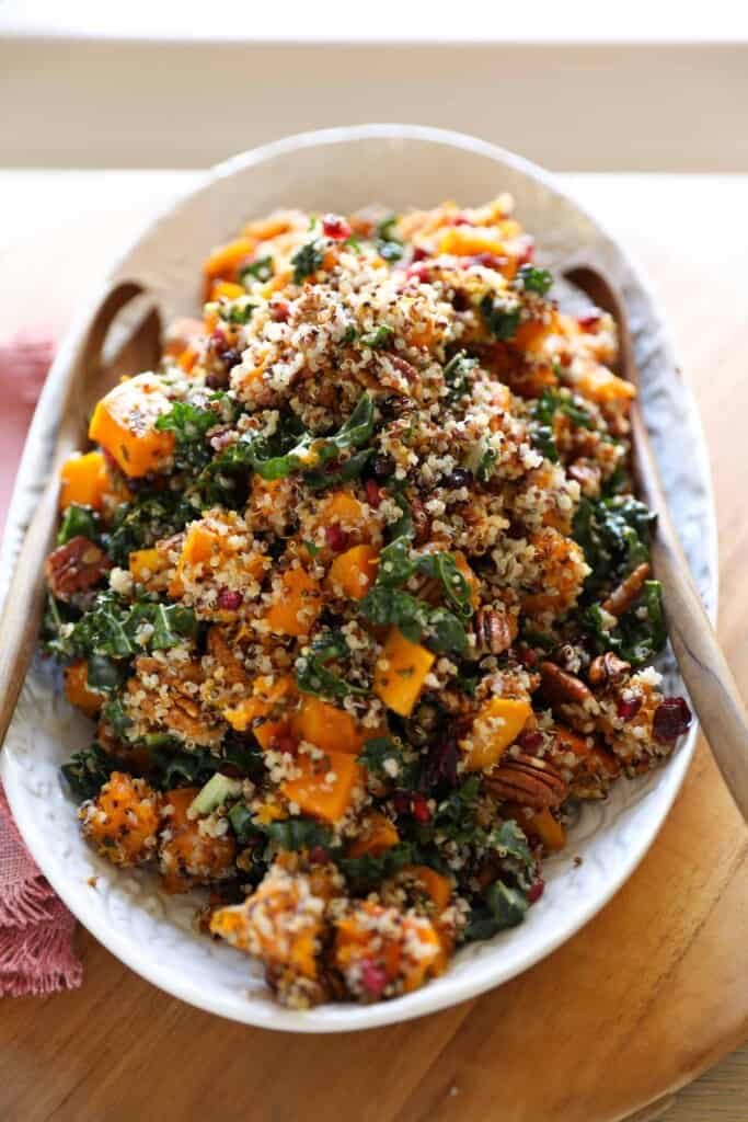 Roasted Butternut Squash Salad with Kale and Quinoa Entertaining with