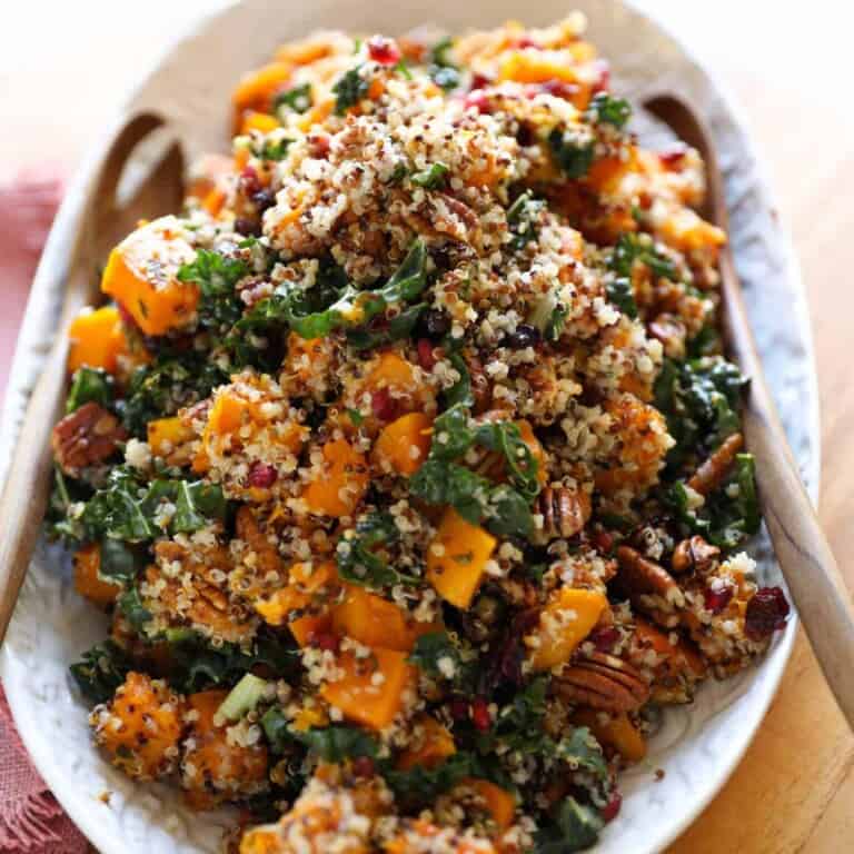 Roasted Butternut Squash Salad with Kale and Quinoa