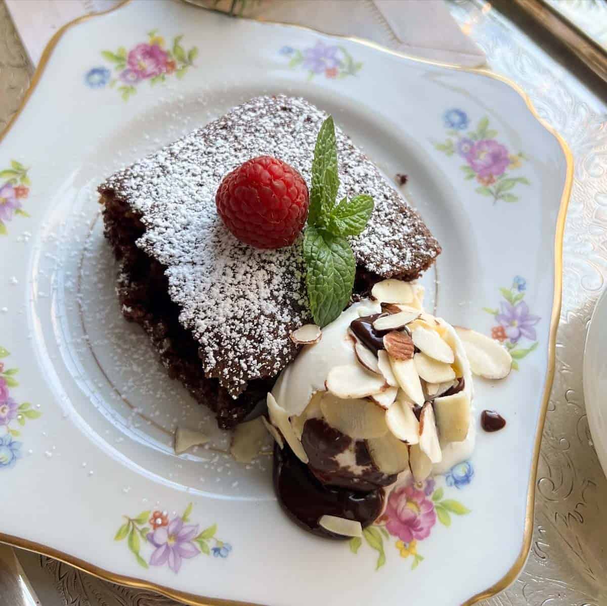 Chocolate Wacky Cake on a plate