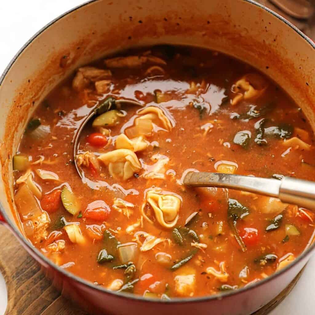 Chicken Tortellini Soup in a Pot