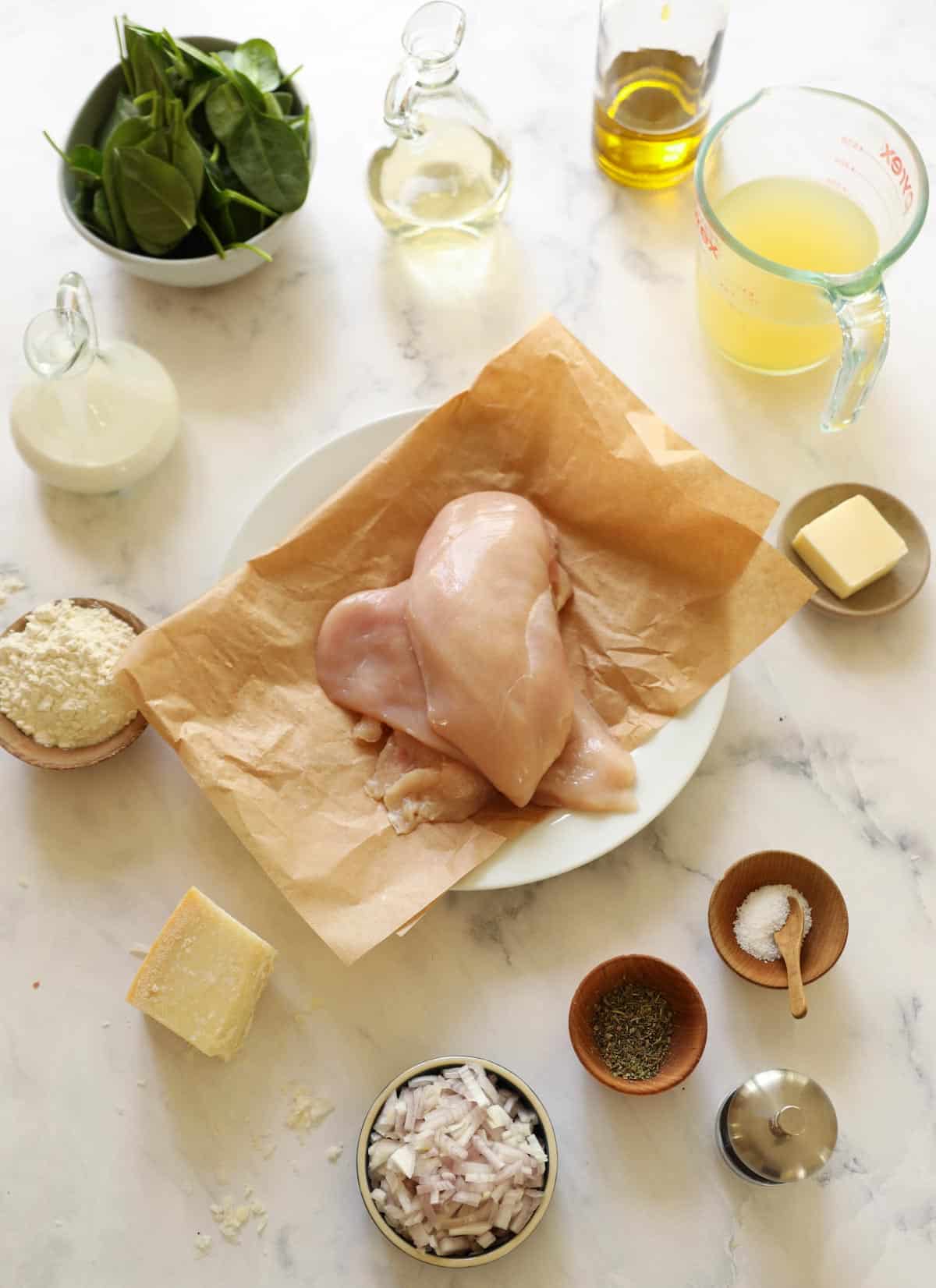 Ingredients laid out on a counter