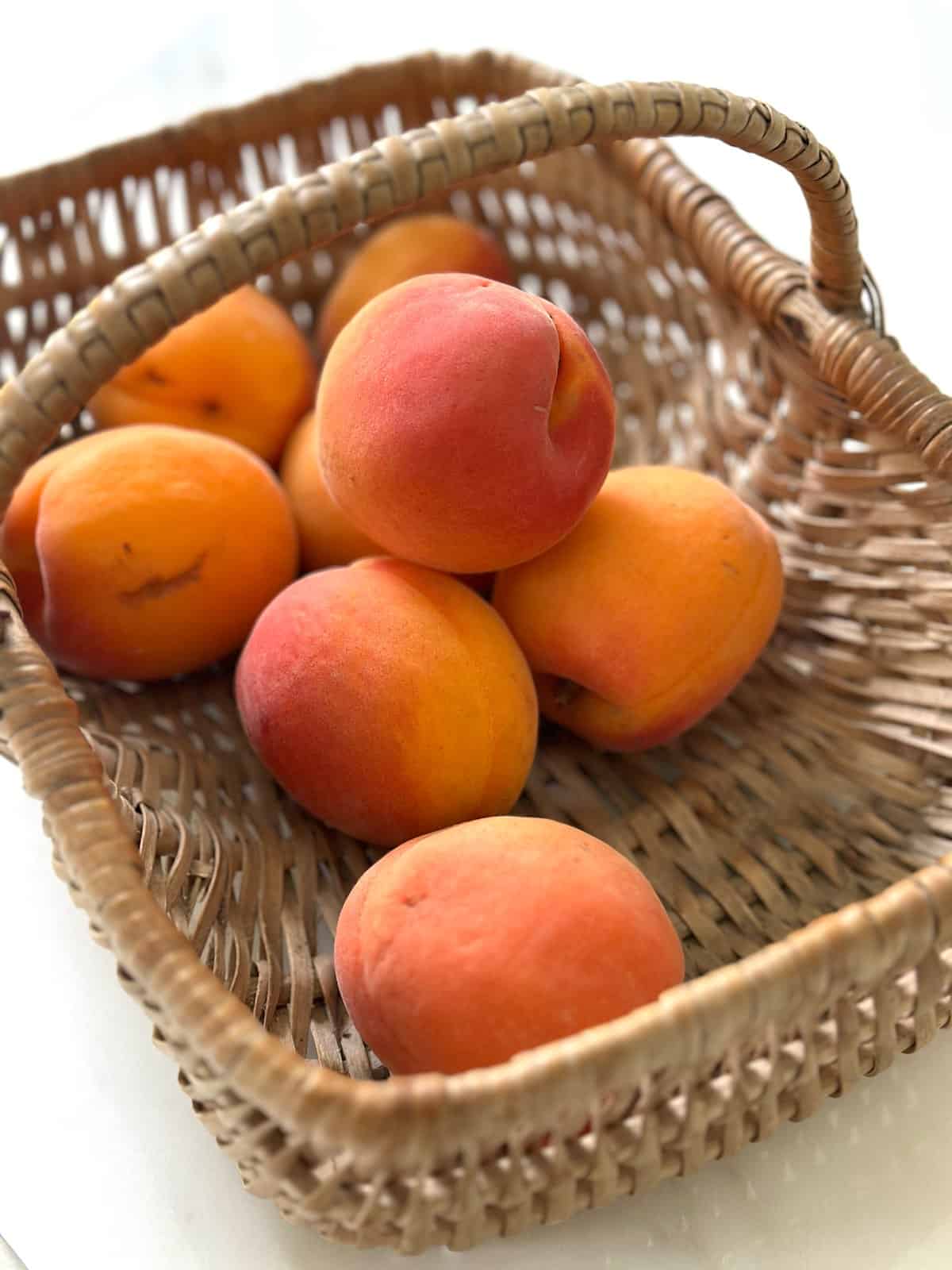 French apricots in a basket