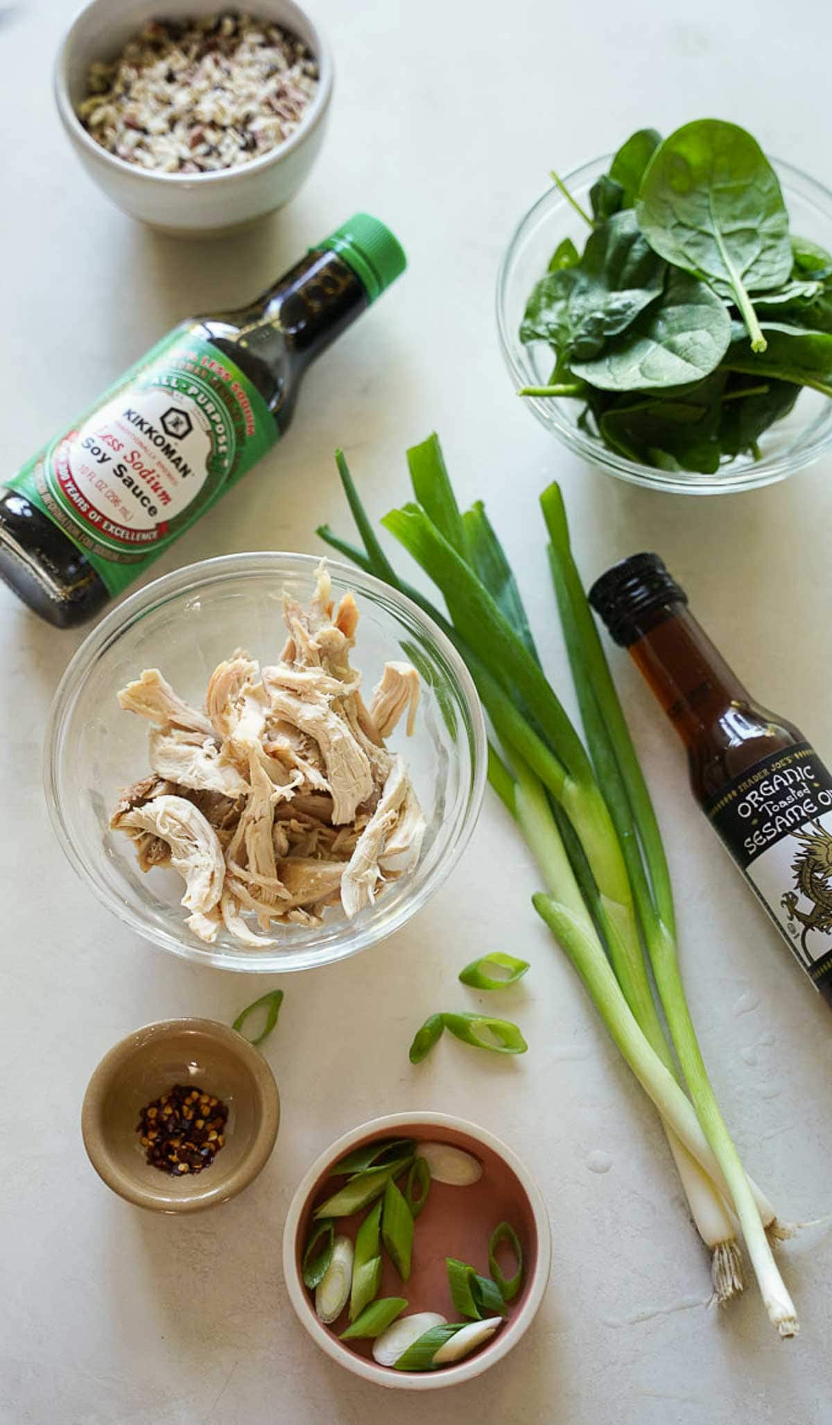 Ingredients laid out on a counter.