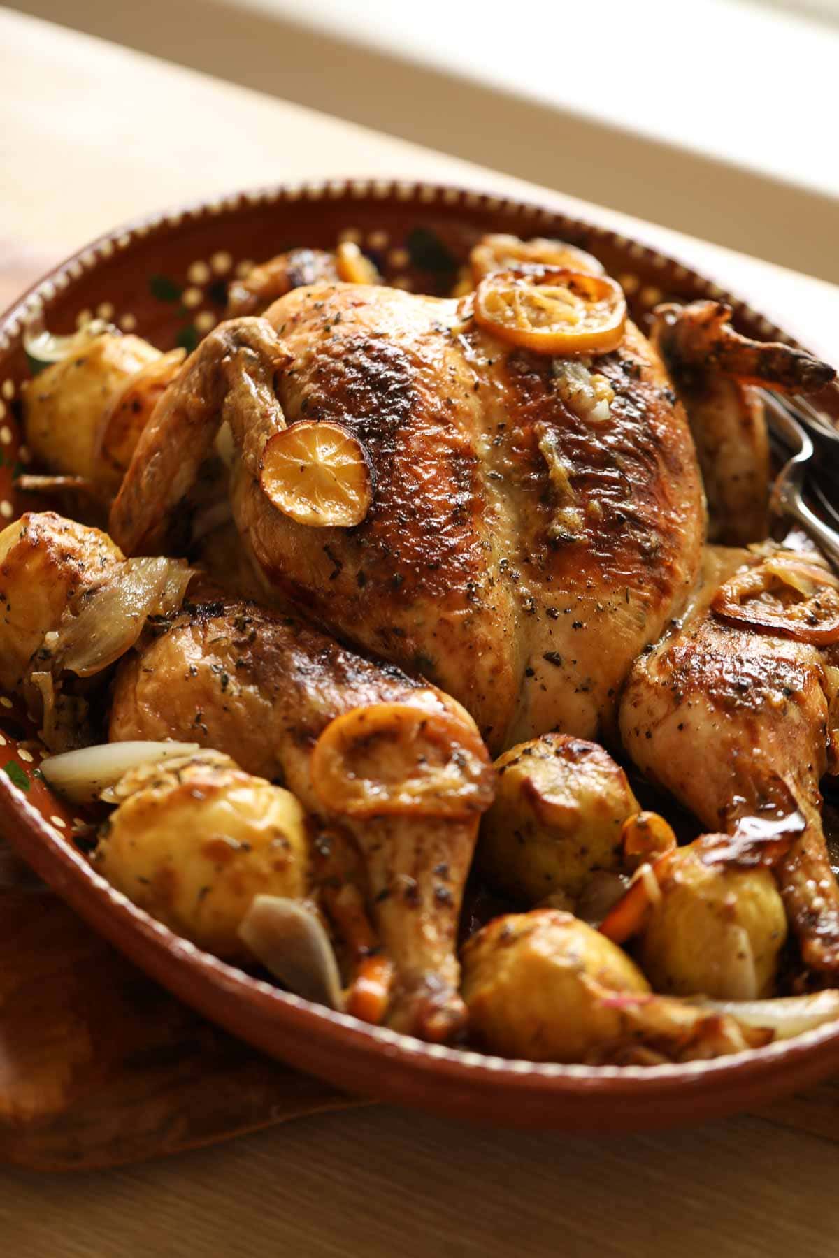 spatchcock chicken with lemon and thyme