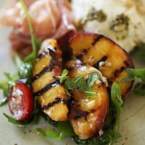 Grilled Peach Salad with Burrata