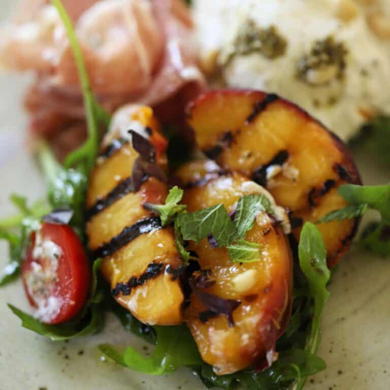 Grilled Peach Salad with Burrata